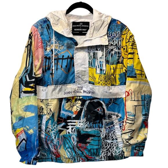 Members Only Jean-Michel Basquiat Light Weight Pullover Jacket Size Medium NWT - Picture 1 of 10